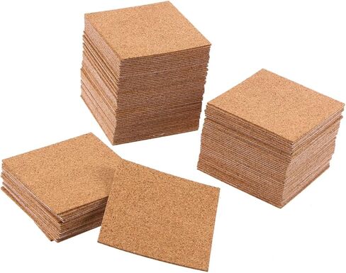 Housoutil 36pcs Self-Adhesive Cork Coasters Aesthetic Coasters Cork Strip Natural Wood Material Heat-Resistant Desk Mats for Office Decor in Kuwait