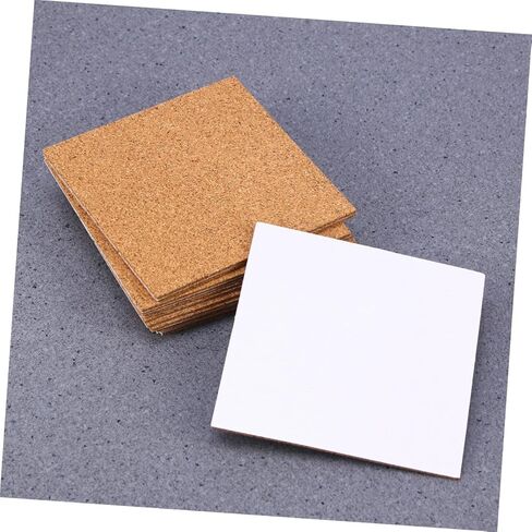 Housoutil 36pcs Self-Adhesive Cork Coasters Aesthetic Coasters Cork Strip Natural Wood Material Heat-Resistant Desk Mats for Office Decor in Kuwait