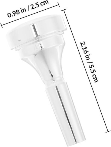GALPADA Silver-plated Brass Cornet Mouthpiece for B Cornet, Metal Instrument Accessory Compatible with Beginners and Professionals, Curved Design Suitable for Brass Band Use in Saudi Arabia
