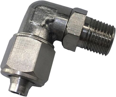 الزاوية اليمنى ذكر الموضوع سريعة تويست أنبوب هوائي 360 درجة الدورية سلك خارجي مشترك L-نوع الكوع 1 قطعة (10-04) in Kuwait