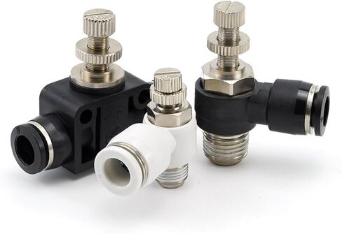 Pneumatic speed regulating one-way flow limiting PA pipe cylinder throttle valve SL4-M5/6-01/8-02 white air pipe joint(Sl6-04(white)) in Saudi Arabia