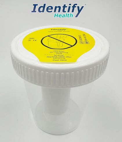 Identify Health Vacuum Urine Specimen Cups with Lids | 250 Pack | Individually Wrapped Urine Collection 120 ML, Sterile, Graduation Scale (250) in Saudi Arabia