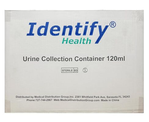 Identify Health Vacuum Urine Specimen Cups with Lids | 250 Pack | Individually Wrapped Urine Collection 120 ML, Sterile, Graduation Scale (250) in Saudi Arabia