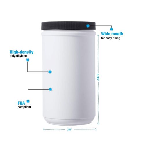 Consolidated Plastics 41836 Canister with Lid, HDPE, 12 Piece, 32 oz., White in Saudi Arabia