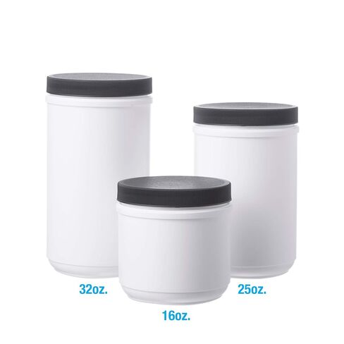 Consolidated Plastics 41836 Canister with Lid, HDPE, 12 Piece, 32 oz., White in Saudi Arabia