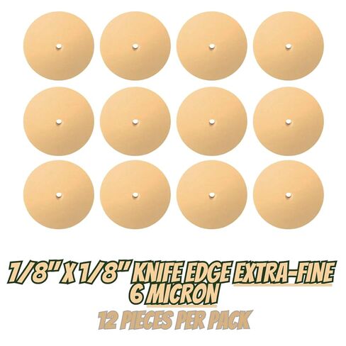 عجلة كاشطة مطاطية من Dedeco Sunburst للأداة الدوارة - عجلة حافة سكين 7/8 بوصة (22 مم)، ملحقات أدوات دوارة تلميع، فائقة النعومة 6 ميكرون 2500 حبيبة، أكسيد الألومنيوم الخوخي - 12 قطعة في كل عبوة in Kuwait