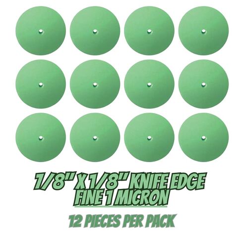 عجلة كاشطة مطاطية من Dedeco Sunburst - عجلة حافة السكين 7/8 بوصة (22 مم)، ملحقات أدوات دوارة للتشطيب والتلميع، فائقة النعومة 1 ميكرون 14000 حبيبة، أخضر فاتح - أكسيد الألومنيوم - 12 قطعة في كل عبوة in Kuwait