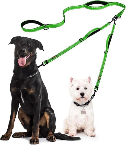 Double Dog Leash – Adjustable Length Long Leash for Dog Training – Dual Reflective Dog Leash with Non-Tangle Design (Pink) in Kuwait