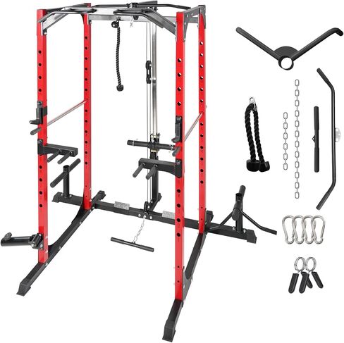 Power Cage, Multi-Function Power Rack with Adjustable Cable Crossover System and More Training Attachment, Weight Cage for Home Gym in Saudi Arabia