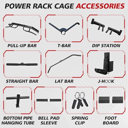 Power Cage, Multi-Function Power Rack with Adjustable Cable Crossover System and More Training Attachment, Weight Cage for Home Gym in Saudi Arabia