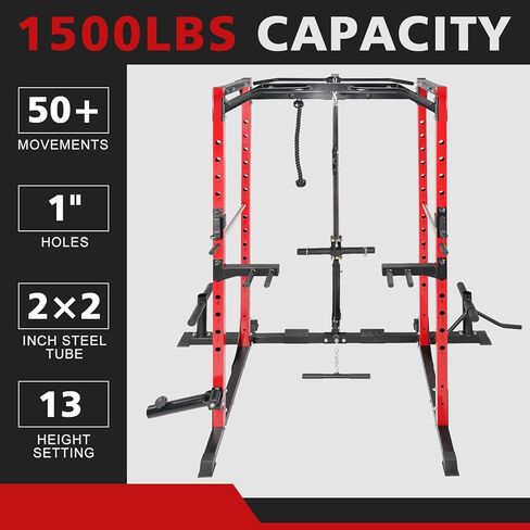 Power Cage, Multi-Function Power Rack with Adjustable Cable Crossover System and More Training Attachment, Weight Cage for Home Gym in Saudi Arabia