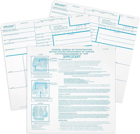 Made in USA - FD 258 Photeprint Cards 2025 ، 1000 Pack - 11-1-20 إصدار أحدث in Kuwait