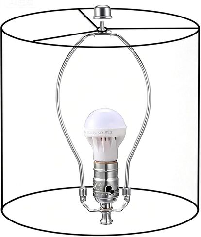 8IN Lamp Harp,2 Set, Detachable Shade Holder for Table & Floor Lamps, Heavy Duty Bracket with Standard Saddle & Finial Silver in Kuwait