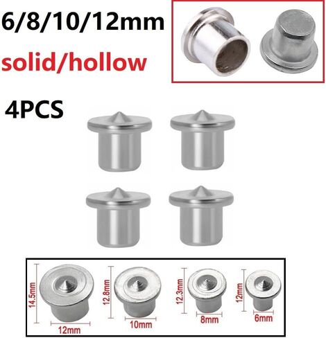 4pcs Steel Dowel Centre Point Set 6mm 8mm 10mm 12mm Wood Tenon Hole Marker Drill Alignment Tool with Chrome Plating for Accurate Carpentry Joint Positioning(solid 8mm) in Saudi Arabia