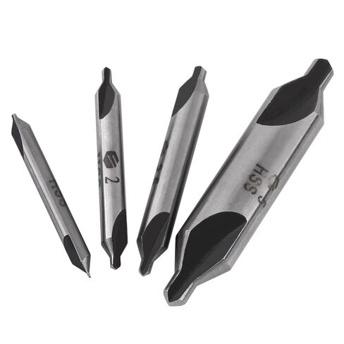 Durable 60 Degree HSS Center Drill Bits Lathe Metal Lathe Lathe Tools 4pcs 1/2/2.5/5mm Set for Lathe Metal Workpiece Centering in Kuwait