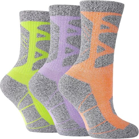 GRPSKCOS Hiking Socks Women 3 Pairs Cushioned Walking Socks Women Crew Sock for Outdoor Hiking Running Climbing in Saudi Arabia