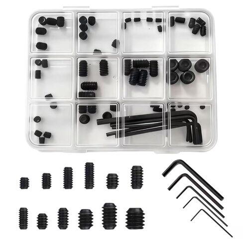 مجموعة متنوعة من البراغي مكونة من 72 قطعة مع مفاتيح سداسية، ومسامير ألين مترية (M3 M4 M5 M6 M8) للأثاث والإلكترونيات والأشغال اليدوية - 12 مقاسًا in Kuwait