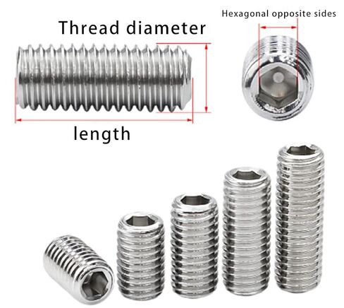M3x2، M3x2mm، M3 x 2mm، مجموعة براغي من الفولاذ المقاوم للصدأ، مقبس سداسي، اليد اليمنى، 24 خيط خشن (UNC)، 3/16 بوصة، 5 مم، رأس 3 مم، 15 براغي ومفتاح ربط سداسي واحد in Saudi Arabia