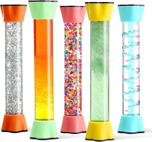 Special Supplies Liquid Motion Bubbler Toy Cool Tubes 5-Pack Colorful Hourglass Timer with Droplet Movement, Bedroom, Sensory Play, Cool Home or School in Kuwait