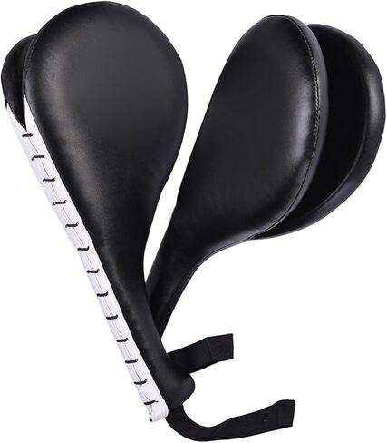Qinlorgo Taekwondo Kick Pad, Double Kicking Target Punching Pad, Martial Arts Training, Ideal for High Low Kicks Practice, Black PU Sponge 2 Pcs in Saudi Arabia