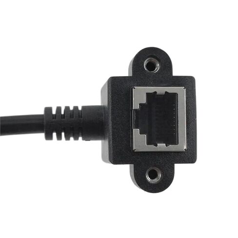 RJ45 Cable Male to Female Screw Panel Mount Ethernet LAN Network Shield 90 Degree Right Angle Extension 0.3m 0.6m 1m 1.5m 1Pcs(Straight 1m) in Saudi Arabia