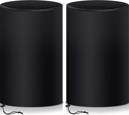 55 Gallon Drum Cover, 210D Oxford Cloth Water Storage Barrel Cover, 25 x 37 Inch Outdoor Waterproof Rain Snow Bucket lid with Drawstring, UV Protection, Anti Dust(2 Pcs) in Saudi Arabia