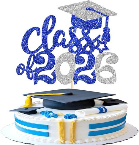 1 Pack 2025 Graduation Cake Topper Glitter Grad Cap Diploma 2025 Senior Cake Pick for School Graduation Theme Party Cupcake Decoration Supplies Green Black in Saudi Arabia