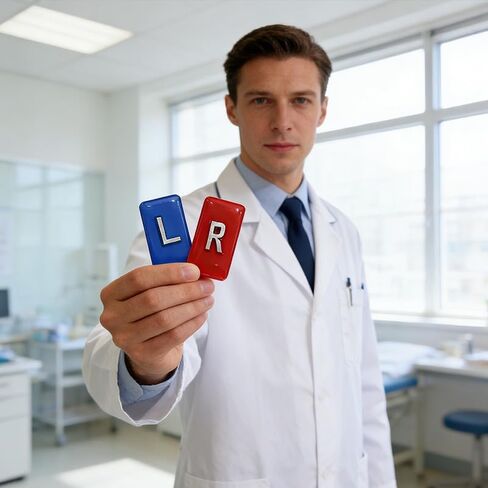 قطعتان من علامات الأشعة السينية مع الأحرف الأولى من الرصاص، علامات الأشعة السينية من راتنجات الإيبوكسي الشفافة مع حروف الرصاص L & R - بدون الأحرف الأولى، تتضمن شرائط لاصقة لشارة طبيب الأشعة، قابلة لإعادة الاستخدام وقابلة للغسل in Kuwait