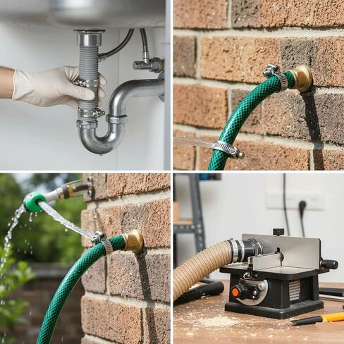 4-Pack Hose Clamps Assortment – Zinc-Plated Steel, Adjustable 2-1/4" to 4-1/2", Heavy-Duty Clamps for Hoses, Pipes & Tubes in Kuwait