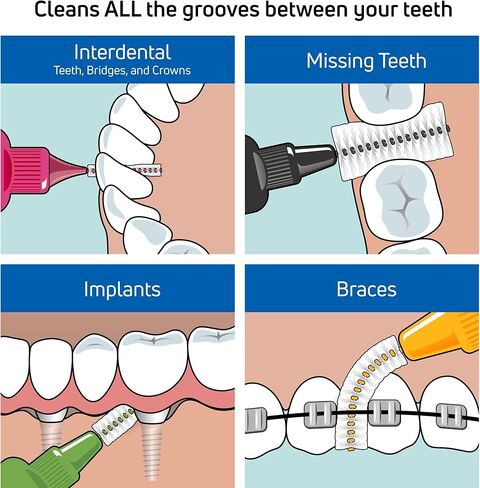 TePe Interdental Brush Original, Soft Dental Brush for Teeth Cleaning, Pack of 6, 0.8mm, Large Gaps, Green, Size 5 in Kuwait