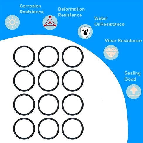 حلقة على شكل حرف O لقطعة ذيل H-553 من أجل Zurn، Sloan، Royal، Regal، قطعة ذيل صمام مقياس التدفق القياسية الأمريكية، استبدال 5308696 / P6000-C31 / A912809-0070A 12 قطعة in Kuwait