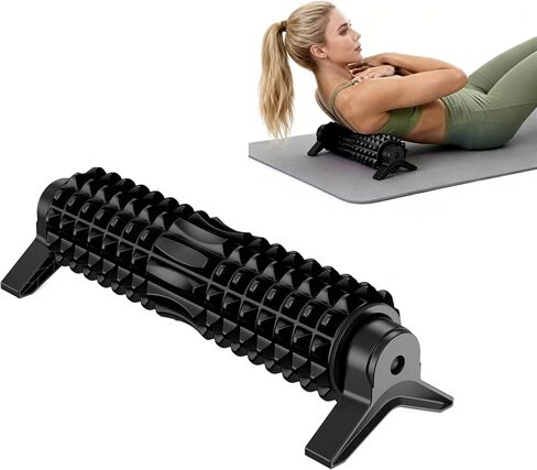 Foam Roller with Detachable Stand, 18" Deep Tissue Massage Roller, Beginner-Friendly Support Design for Muscle Recovery, Home Workout & Fitness - Black in Kuwait