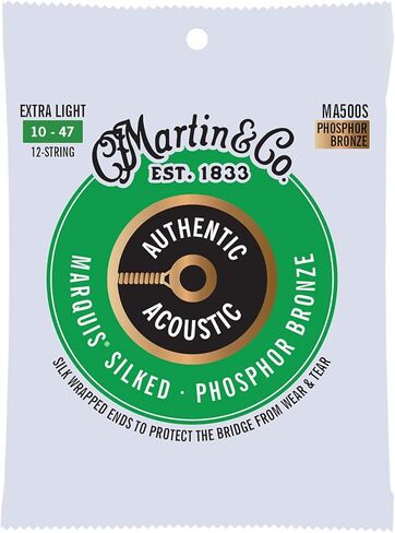Martin Authentic Acoustic® Marquis® Silked Guitar Strings – Phosphor Bronze, Medium Gauge | Warm, Balanced Tone with Bridge Protection | Silk-Wrapped Ball Ends in Saudi Arabia
