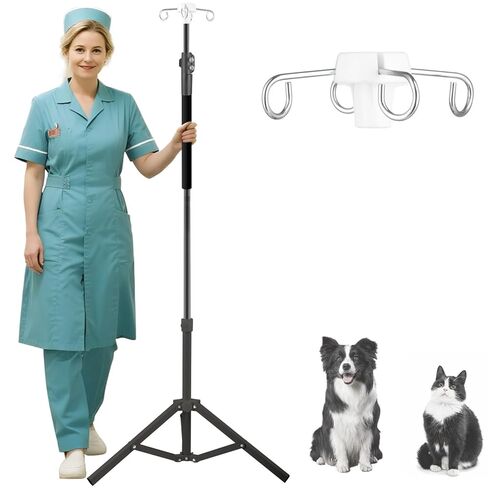 IV Poles,45 to 83In IV Stand Floor with 4 IV Bag Holder Stand Portable Telescopic Stabilizing Tripod Stainless Steels Pipe Extension Pole IV Influsion Pole Lightweight Strudy (45-83in) in Kuwait