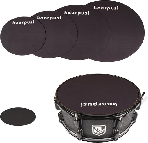 مجموعة وسادات كتم صوت الطبل 11 قطعة مع وسادة الصنج + مجموعة قبعات هاي، وسادات كاتم صوت الطبل الإسفنجية، تناسب 10 بوصة، 12 بوصة، 14 بوصة، 16 بوصة (حزمة وسادة كتم صوت الطبلة) in Kuwait