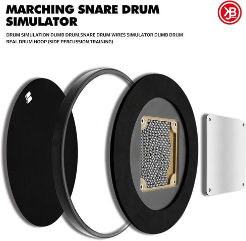 وسادة تدريب الطبل مقاس 12 بوصة، وسادة طبلة Snare مع حلقة حقيقية، محاكي Snare مع 900 كرة فولاذية، وسادة سيليكون عالية الارتداد لتدريب Rimshot والشعور الواقعي (أسود) in Kuwait