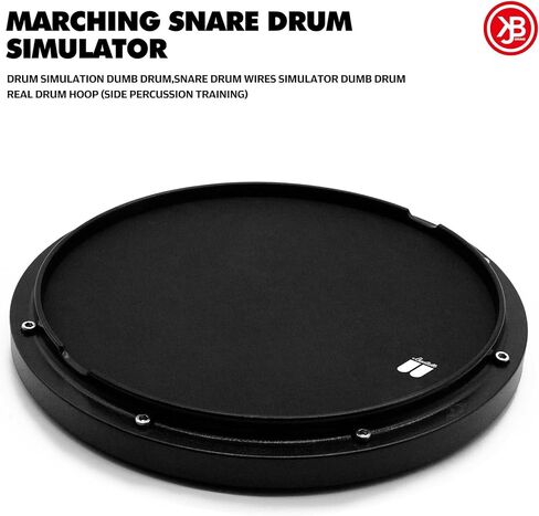 وسادة تدريب الطبل مقاس 12 بوصة، وسادة طبلة Snare مع حلقة حقيقية، محاكي Snare مع 900 كرة فولاذية، وسادة سيليكون عالية الارتداد لتدريب Rimshot والشعور الواقعي (أسود) in Kuwait