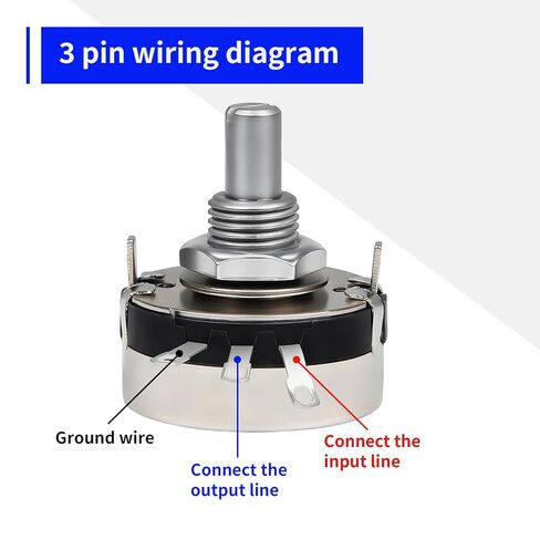 2Pcs 10K Potentiometer WTH118-2W 10000 Ohm Single Turn Carbon Film Rotary Taper Potentiometer for Inverter Speed Regulation wtih 2pcs A03 Knob and 2pcs Dials in Kuwait