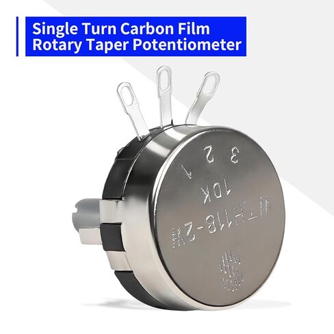 2Pcs 10K Potentiometer WTH118-2W 10000 Ohm Single Turn Carbon Film Rotary Taper Potentiometer for Inverter Speed Regulation wtih 2pcs A03 Knob and 2pcs Dials in Kuwait