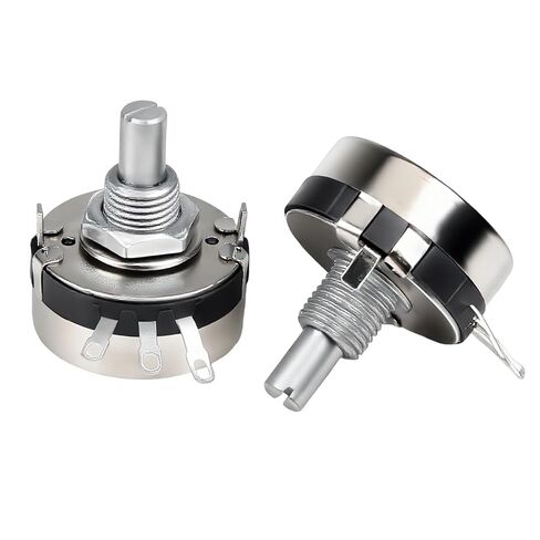 2Pcs 10K Potentiometer WTH118-2W 10000 Ohm Single Turn Carbon Film Rotary Taper Potentiometer for Inverter Speed Regulation wtih 2pcs A03 Knob and 2pcs Dials in Kuwait