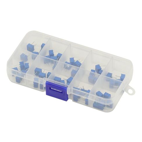 50PCS 3362P Potentiometer kit Single Turn Trimmer Potentiometer Assortment Kit 100R 500R 1K 2K 5K 10K 50K 100K 500K 1M ohm Trimpo Trimmer Potentiometer in Saudi Arabia