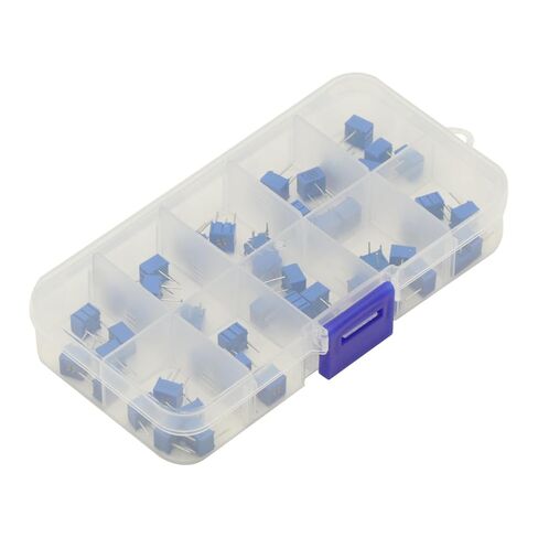 50PCS 3362P Potentiometer kit Single Turn Trimmer Potentiometer Assortment Kit 100R 500R 1K 2K 5K 10K 50K 100K 500K 1M ohm Trimpo Trimmer Potentiometer in Saudi Arabia