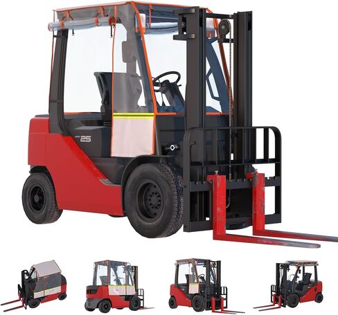 Santiano Forklift Cover fo Sun Protection - 0.5mm Black Transparent PVC,90% UV Protection ,Waterproof, Forklifts Roof Cover ,| 47"W x 45"L | Fits 6000lb Forklift (Weatherproof, High Visibility Design) in Kuwait