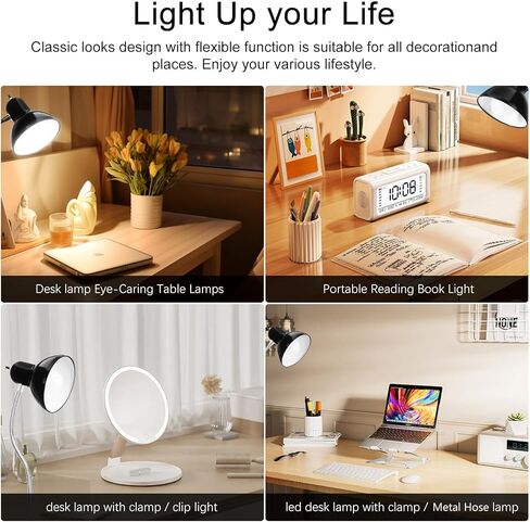 مصباح مكتبي ، حماية العين ، مصباح المشبك ، 360 درجة ، مقطع ، مقطع ، على مصباح القراءة ، ضوء القراءة المحمولة ، مصباح مكتب الدراسة ، لغرفة النوم وضوء المكتب ، (يشمل لمبة LED بيضاء) in Kuwait