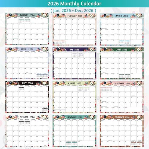 Desk Calendar 2025-2026 - Standing Flip Desktop Calendar 2025-2026, 18 Months(July 2025 - December 2026), 10" x 8", Large with Notes, To-dos, Yearly Overview, Thick Paper, Great for Easy Planning in Kuwait