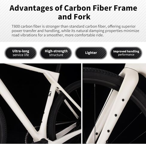 SAVADECK Gravel Bike with T800 Carbon Frame and Fork, with Shimano U6020 10-Speed Hydraulic Disc Brakes, 700Cx40mm Tires for Men & Women All-Terrain Riding in Kuwait