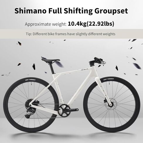 SAVADECK Gravel Bike with T800 Carbon Frame and Fork, with Shimano U6020 10-Speed Hydraulic Disc Brakes, 700Cx40mm Tires for Men & Women All-Terrain Riding in Kuwait