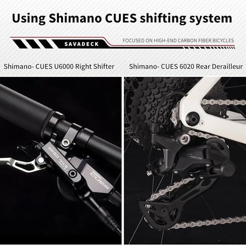 SAVADECK Gravel Bike with T800 Carbon Frame and Fork, with Shimano U6020 10-Speed Hydraulic Disc Brakes, 700Cx40mm Tires for Men & Women All-Terrain Riding in Kuwait