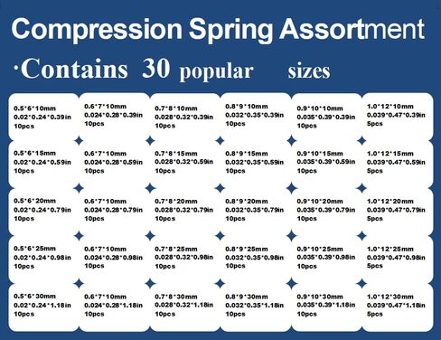 275PCS Compression Springs Assortment Kit 30Different Sizes Mini Spring Stainless Steel Mechanical Small Springs for DIY Repair Project in Saudi Arabia