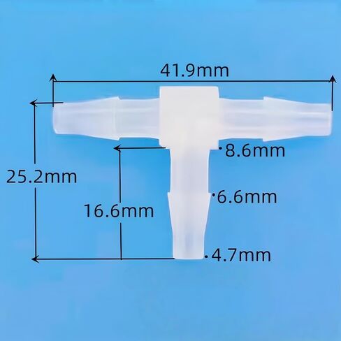 تركيب خرطوم بارب متساوي، 3/16 بوصة على شكل حرف T وصلة أنابيب بلاستيكية 3 طرق من البولي بروبلين موصلات أنابيب مضخة الهواء ملحقات جهاز الربط محول الاتحاد قارب الماء الهواء O2 الوقود 20 قطعة in Kuwait